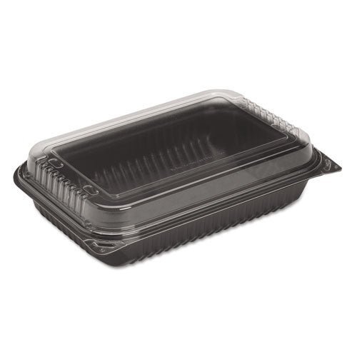 Dinner Box, 1-Comp, Black/Clear, 64oz, 11 1/2w x 8.05d x 2.95h, 100/Carton, Sold as 1 Carton, 100 Each per Carton 