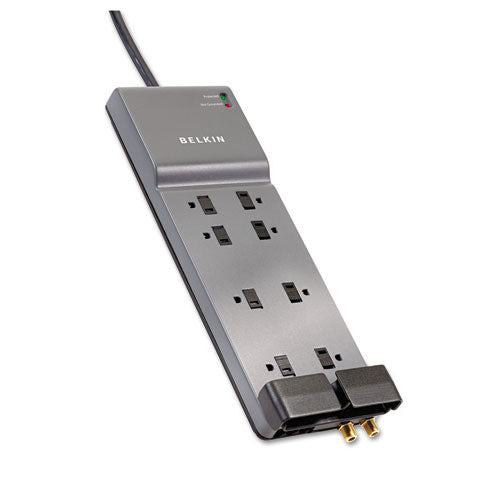 Belkin - Office Series SurgeMaster Gray Surge Protector, 8 Outlets, 6ft Cord, Sold as 1 EA