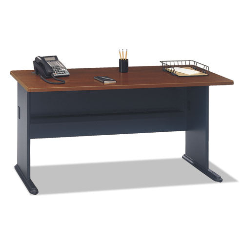 Bush - Series A Workstation Desk, 60w x 26-7/8d x 29-7/8h, Hansen Cherry/Galaxy, Sold as 1 EA