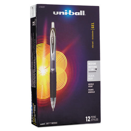 uni-ball - Signo 207 Roller Ball Retractable Gel Pen, Black Ink, Medium, Dozen, Sold as 1 DZ