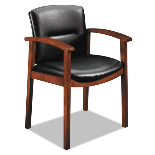 5000 Series Park Avenue Collection Guest Chair, Black Vinyl/Cognac, Sold as 1 Each