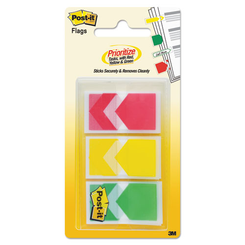 Arrow 1" Flags, Red/Yellow/Green, 1 x 1 3/4, 20/Dispenser, 3 Dispensers/Pack, Sold as 1 Package