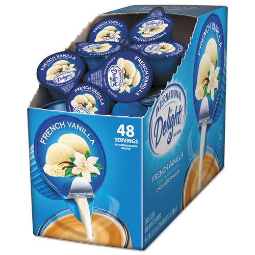 Flavored Liquid Non-Dairy Coffee Creamer, French Vanilla, 0.4375 oz Cup, 48/Box, Sold as 1 Box, 48 Each per Box