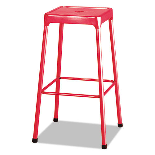 Bar-Height Steel Stool, Red, Sold as 1 Each