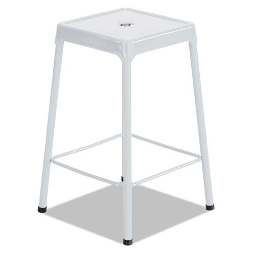 Bar-Height Steel Stool, White, Sold as 1 Each
