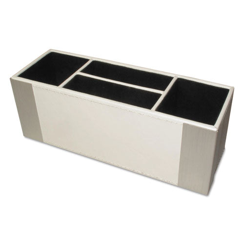 Architect Line Supply Caddy, 4-Compartment, 3 x 8 3/4 x 3, White/Silver, Sold as 1 Each