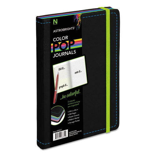 Astrobrights Journal, Ruled, 5 1/8" x 8 1/4", Black, 240 Sheets, Sold as 1 Each
