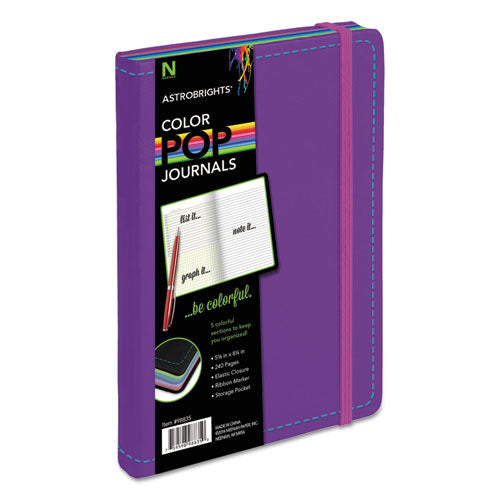 Astrobrights Journal, Ruled, 5 1/8" x 8 1/4", Purple, 240 Sheets, Sold as 1 Each