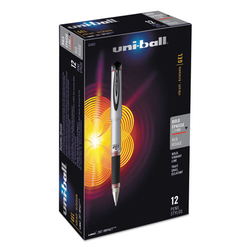 uni-ball - 207 Impact Roller Ball Stick Gel Pen, Red Ink, Bold, Sold as 1 EA