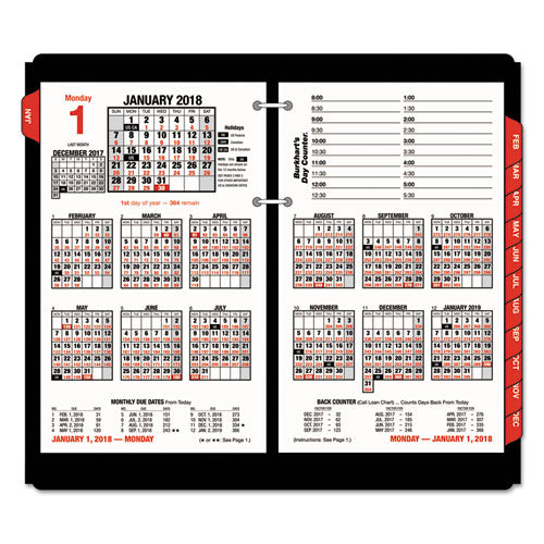 Burkhart's Day Counter Desk Calendar Refill, 4 1/2 x 7 3/8, White, 2016, Sold as 1 Each