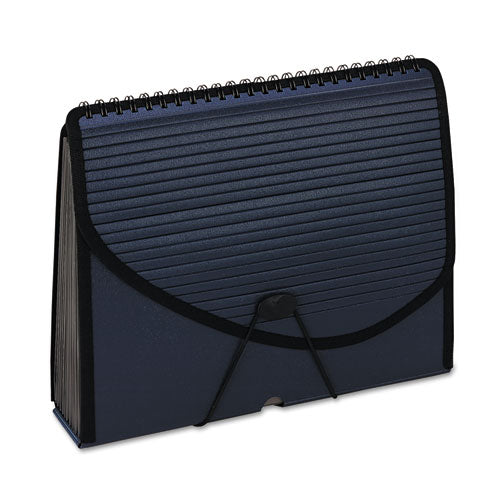 13-Pocket Expanding Spiral File, Letter, Foam Poly, Navy Blue, Sold as 1 Each