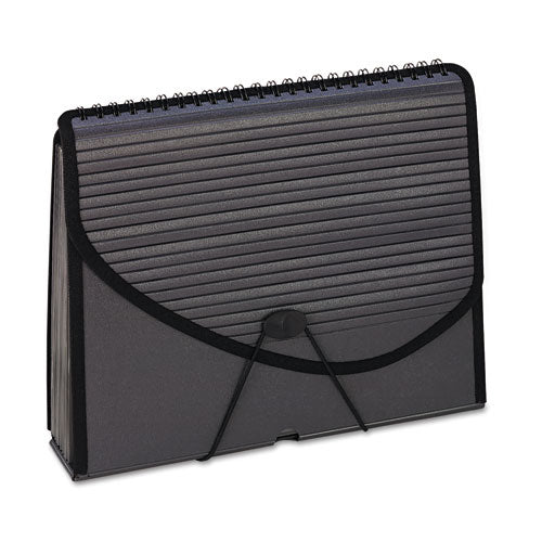 13-Pocket Expanding Spiral File, Letter, Foam Poly, Smoke, Sold as 1 Each