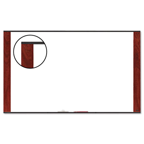 3M - Melamine Dry Erase Board, 96 x 48, Mahogany Frame, Sold as 1 EA