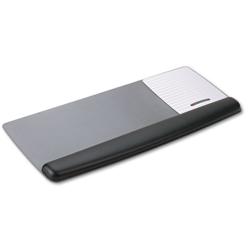 3M - Gel Mouse Pad/Keyboard Rest w/Wrist Rest, Nonskid Base, Black/Metallic Gray, Sold as 1 EA