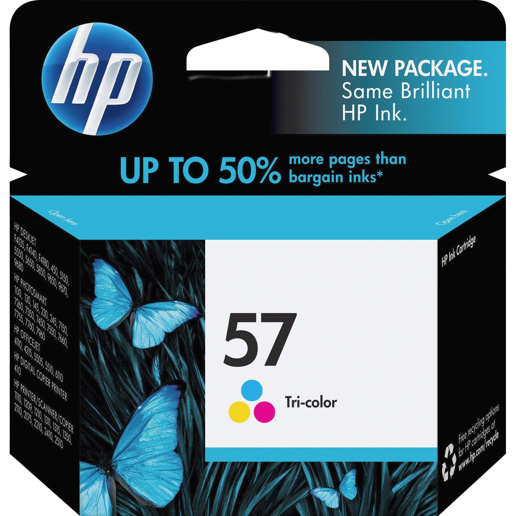 HP 57, (C6657AN) Tri-Color Original Ink Cartridge