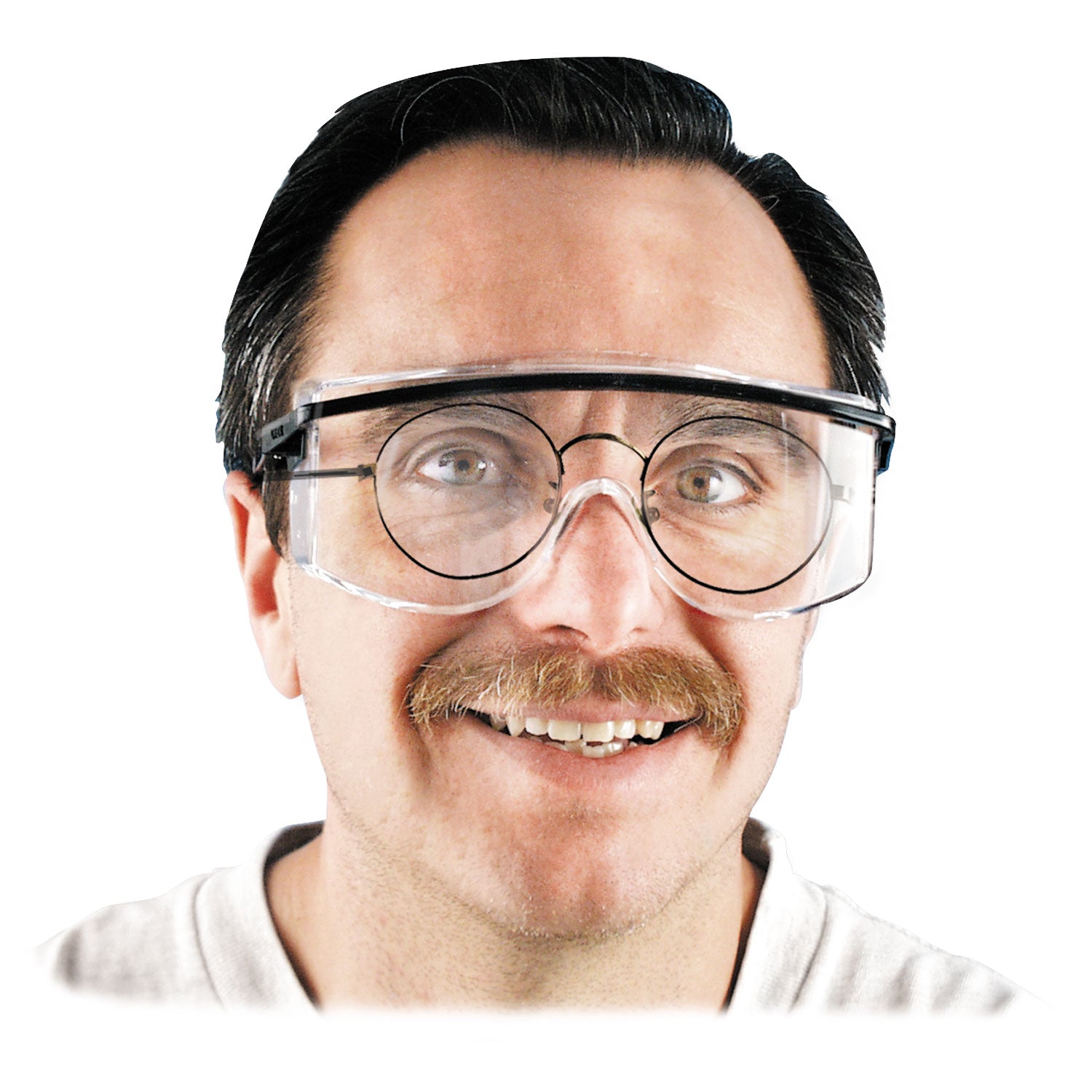 Astro OTG 3001 Wraparound Safety Glasses, Black Plastic Frame, Clear Lens