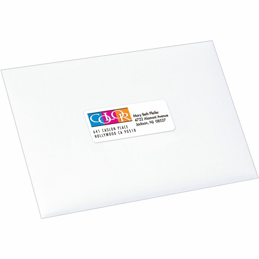 Vibrant Inkjet Color-Print Labels w/ Sure Feed, 1 x 2.63, Matte White, 600/PK