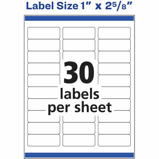 Vibrant Inkjet Color-Print Labels w/ Sure Feed, 1 x 2.63, Matte White, 600/PK