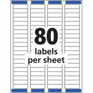 Avery Laser & Inkjet Return Address Labels - Permanent Adhesive - Rectangle - Laser, Inkjet - White - Paper - 80 / Sheet - 10 Total Sheets - 800 Total Label(s) - 5