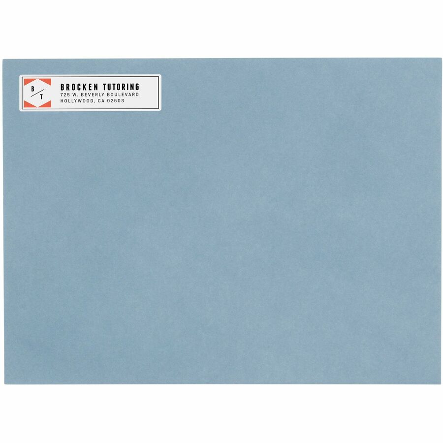 Avery Laser & Inkjet Return Address Labels - Permanent Adhesive - Rectangle - Laser, Inkjet - White - Paper - 80 / Sheet - 10 Total Sheets - 800 Total Label(s) - 5
