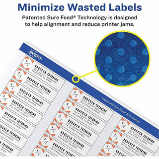 Avery Laser & Inkjet Return Address Labels - Permanent Adhesive - Rectangle - Laser, Inkjet - White - Paper - 80 / Sheet - 10 Total Sheets - 800 Total Label(s) - 5