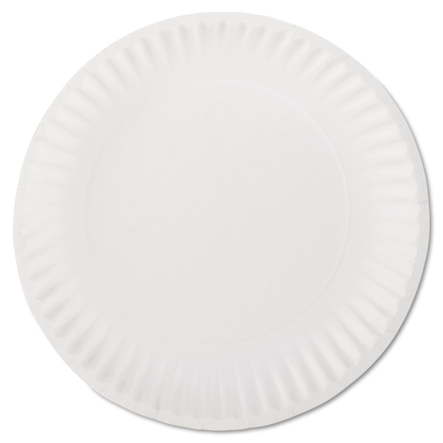 White Paper Plates, 9" dia, 100/Pack, 10 Packs/Carton - 