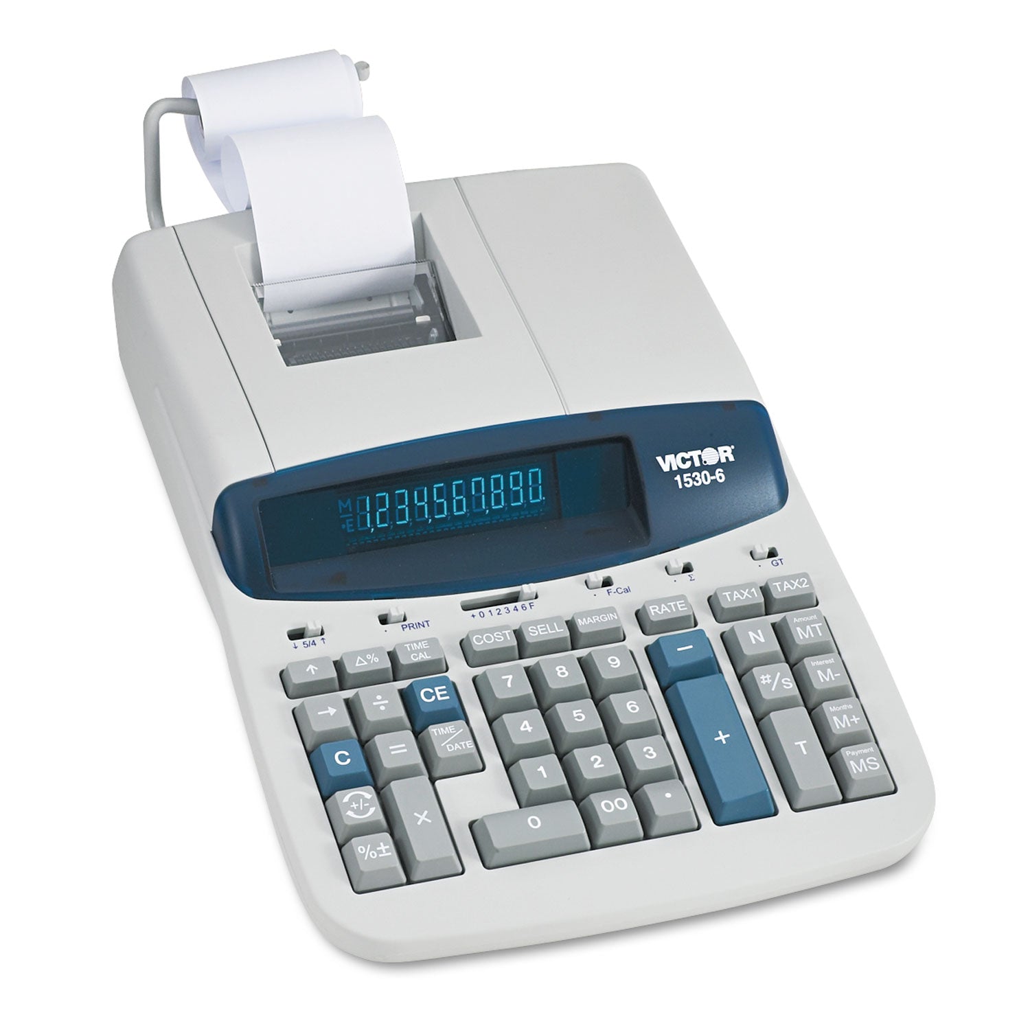 1530-6 Two-Color Ribbon Printing Calculator, Black/Red Print, 5 Lines/Sec - 