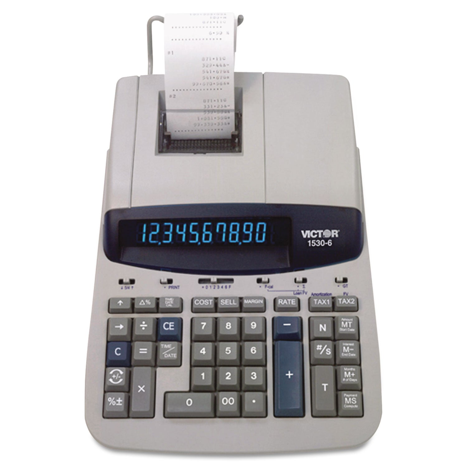 1530-6 Two-Color Ribbon Printing Calculator, Black/Red Print, 5 Lines/Sec - 