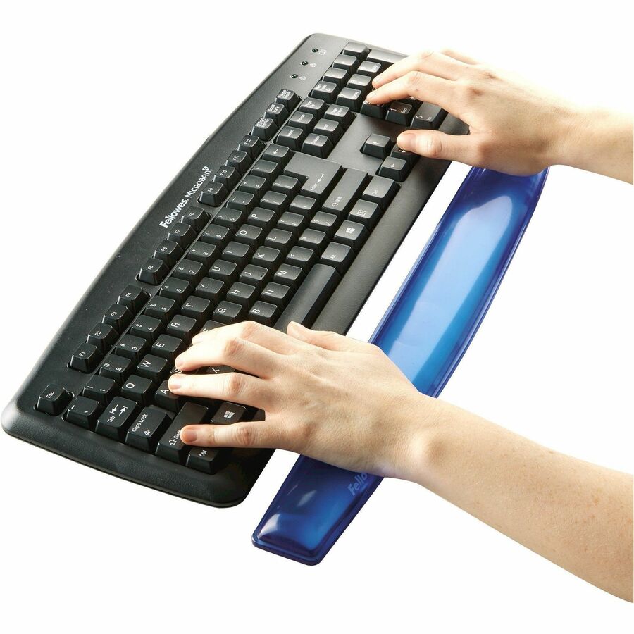 Gel Crystals Keyboard Wrist Rest, 18.5 x 2.25, Blue