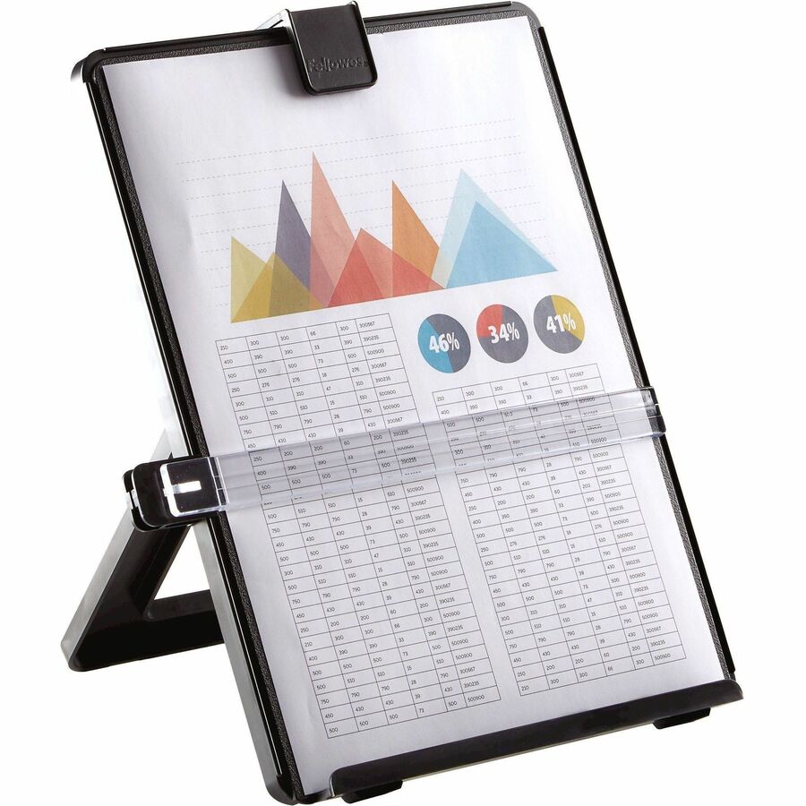 Non-Magnetic Letter-Size Desktop Copyholder, 125 Sheet Capacity, Plastic, Black