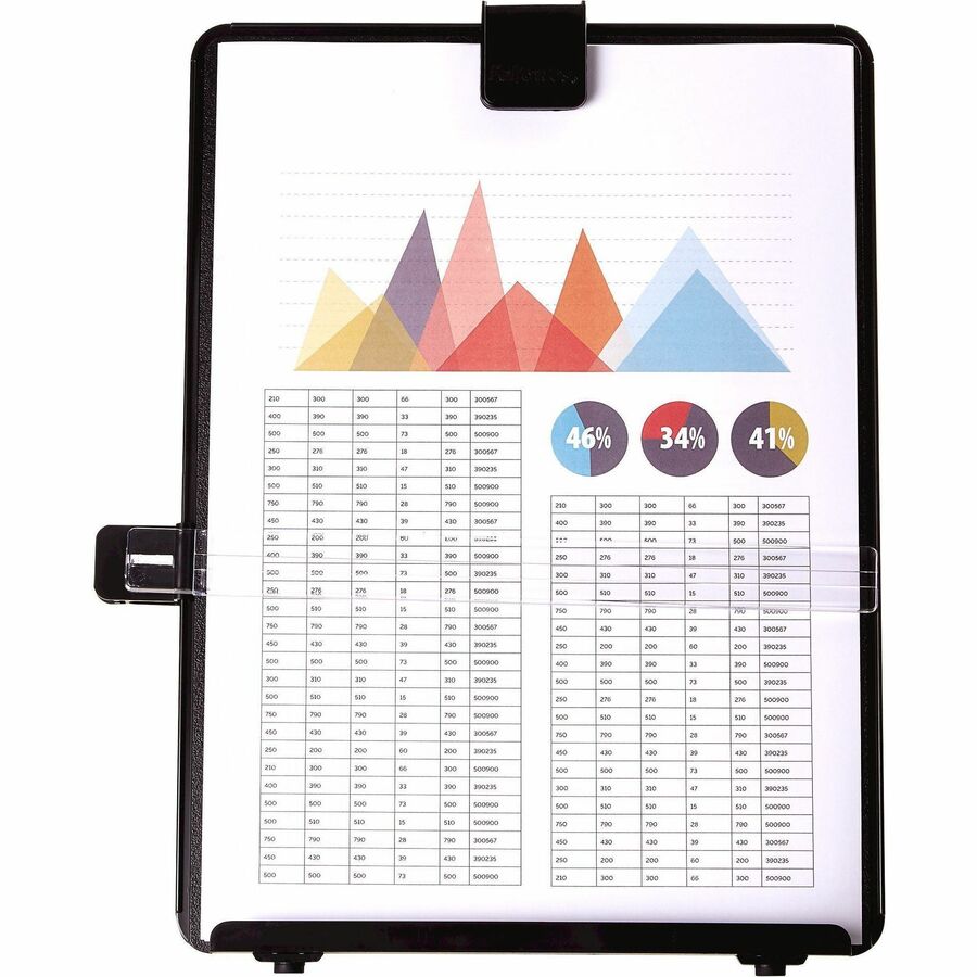 Non-Magnetic Letter-Size Desktop Copyholder, 125 Sheet Capacity, Plastic, Black