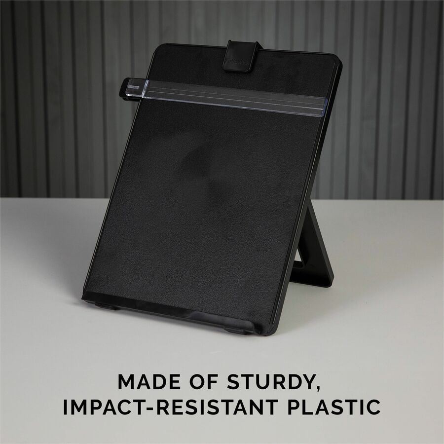 Non-Magnetic Letter-Size Desktop Copyholder, 125 Sheet Capacity, Plastic, Black