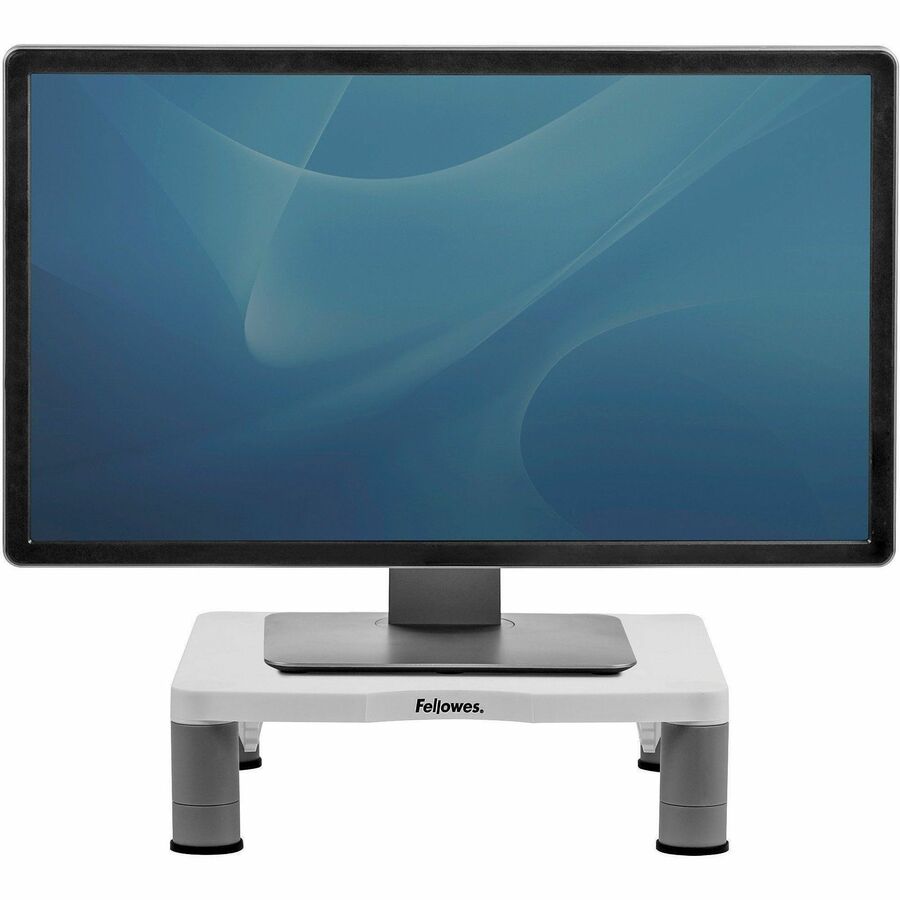 Standard Monitor Riser, For 21" Monitors, 13.38" x 13.63" x 2" to 4", Platinum/Graphite, Supports 60 lbs