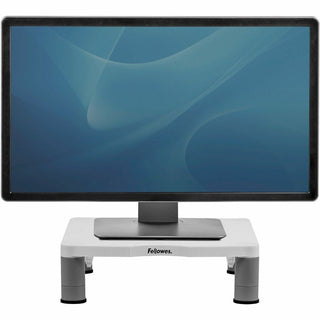 Standard Monitor Riser, For 21" Monitors, 13.38" x 13.63" x 2" to 4", Platinum/Graphite, Supports 60 lbs