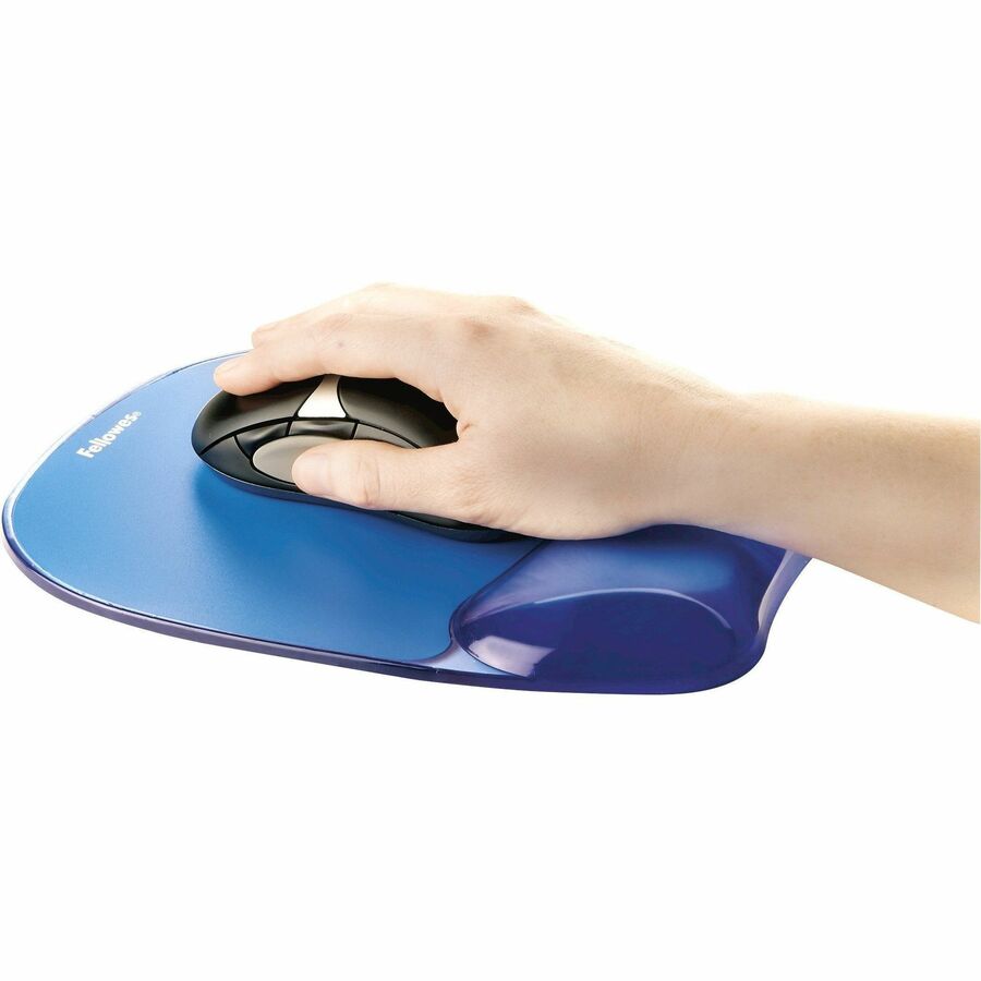 Gel Crystals Mouse Pad with Wrist Rest, 7.87 x 9.18, Blue