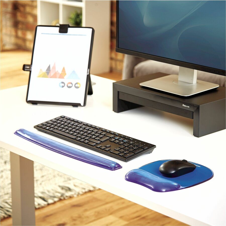 Gel Crystals Mouse Pad with Wrist Rest, 7.87 x 9.18, Blue