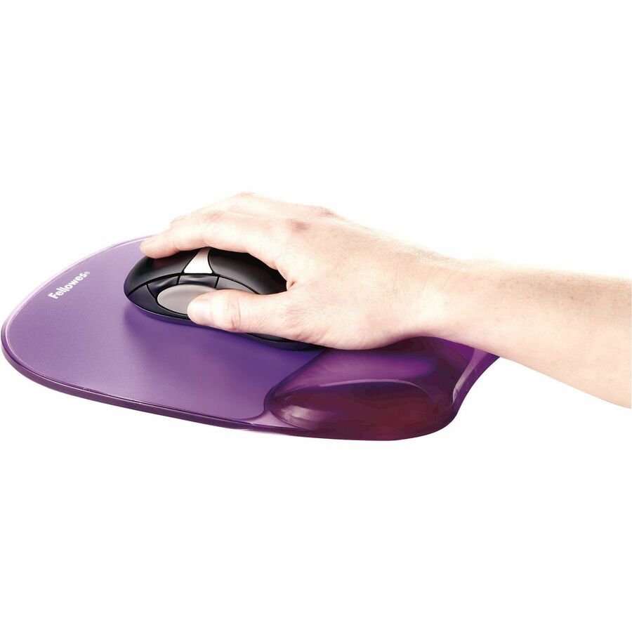 Gel Crystals Mouse Pad with Wrist Rest, 7.87 x 9.18, Purple