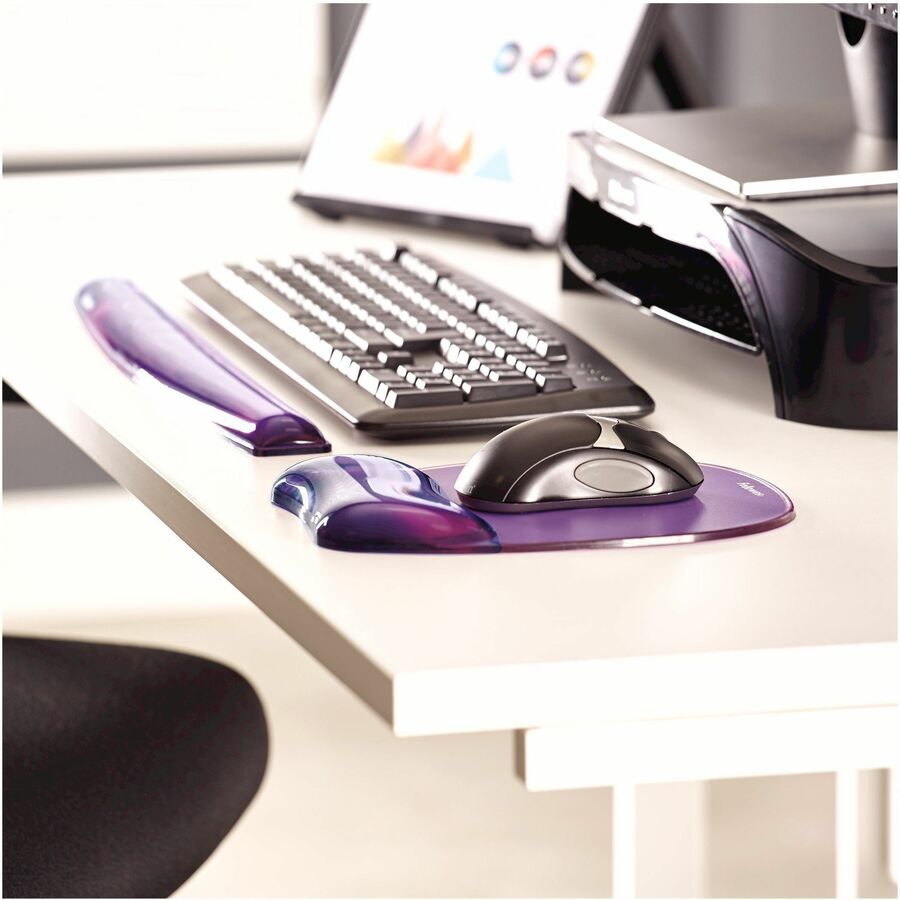 Gel Crystals Mouse Pad with Wrist Rest, 7.87 x 9.18, Purple