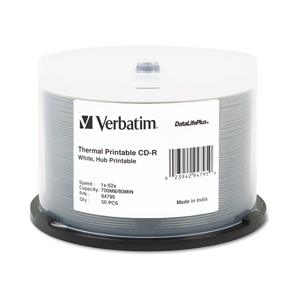 CD-R DataLifePlus Printable Recordable Disc, 700 MB/80 min, 52x, Spindle, White, 50/Pack - 