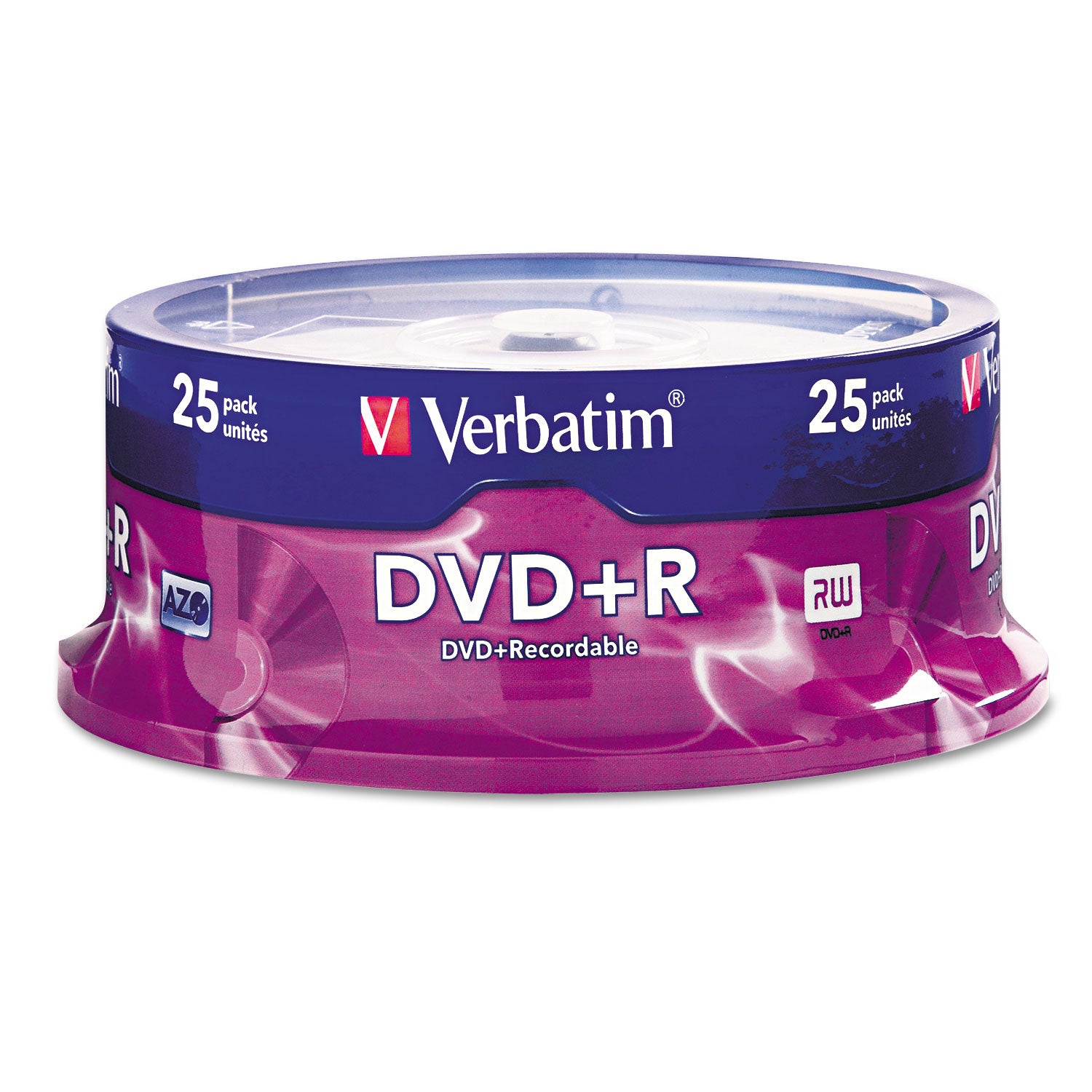 DVD+R Recordable Disc, 4.7 GB, 16x, Spindle, Silver, 25/Pack - 