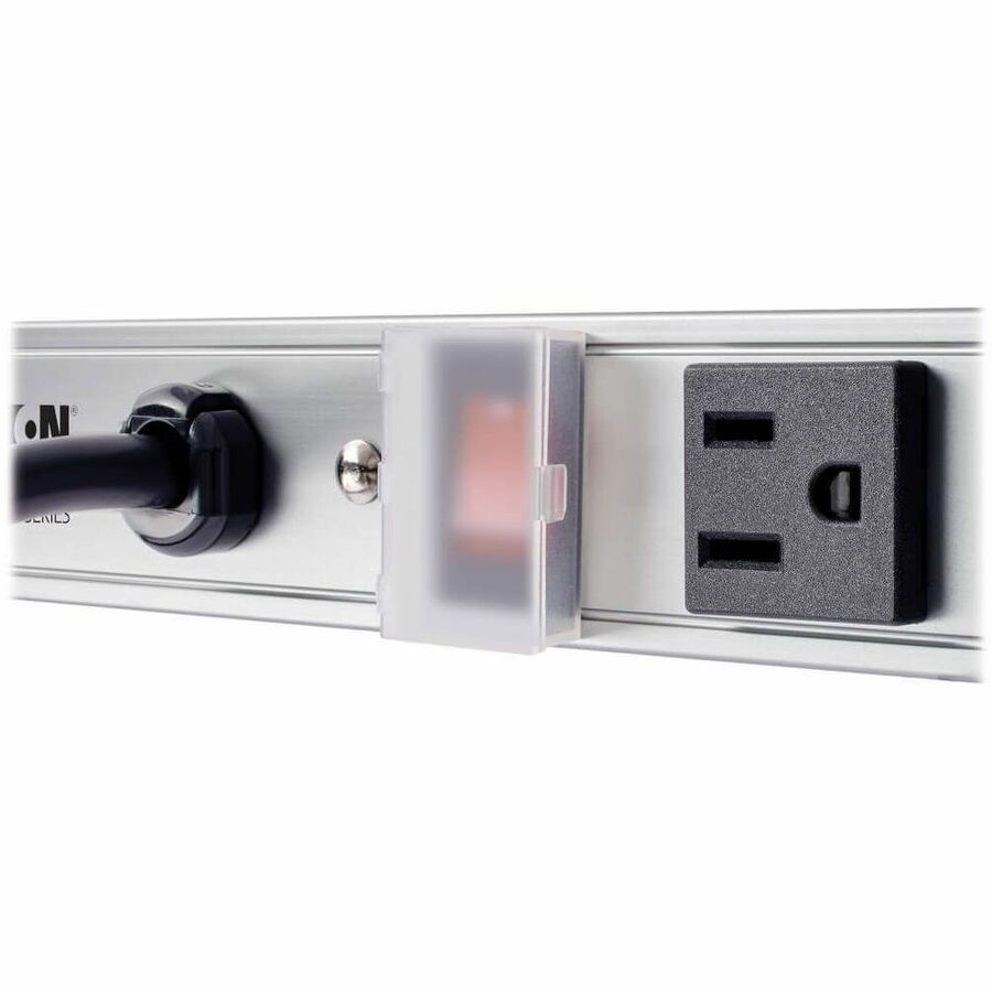 Vertical Power Strip, 12 Outlets, 15 ft Cord, Silver