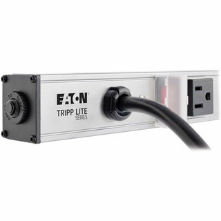 Vertical Power Strip, 12 Outlets, 15 ft Cord, Silver