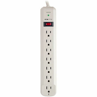 Protect It! Surge Protector, 7 AC Outlets, 12 ft Cord, 1,080 J, Light Gray
