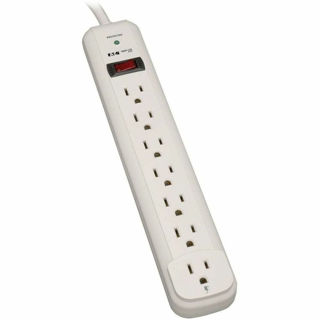 Protect It! Surge Protector, 7 AC Outlets, 12 ft Cord, 1,080 J, Light Gray