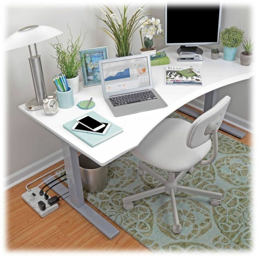 Protect It! Surge Protector, 8 AC Outlets, 8 ft Cord, 1,440 J, Light Gray