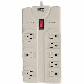 Protect It! Surge Protector, 8 AC Outlets, 8 ft Cord, 1,440 J, Light Gray