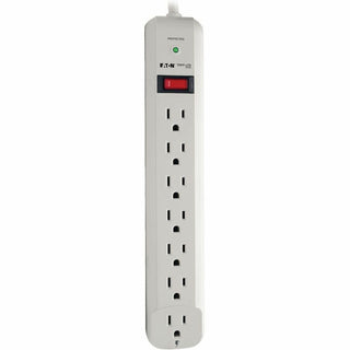 Protect It! Surge Protector, 7 AC Outlets, 6 ft Cord, 1,080 J, Light Gray