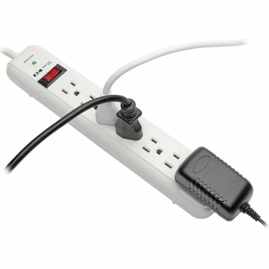Protect It! Surge Protector, 7 AC Outlets, 6 ft Cord, 1,080 J, Light Gray