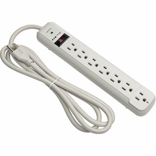 Protect It! Surge Protector, 7 AC Outlets, 6 ft Cord, 1,080 J, Light Gray