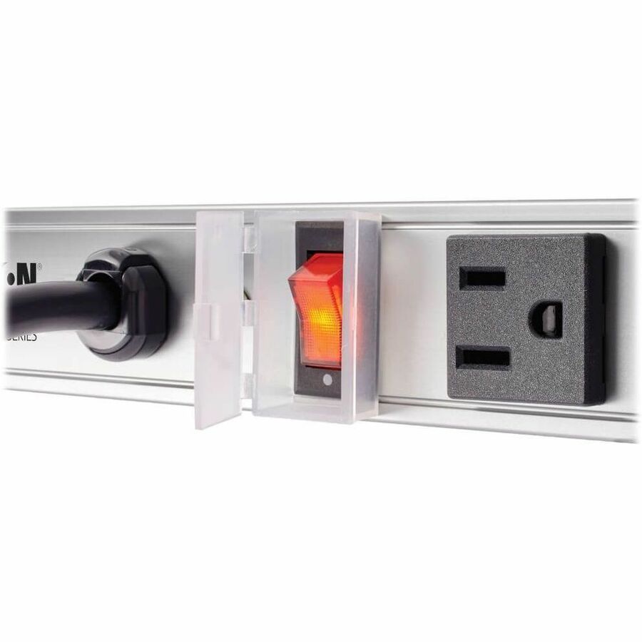 Vertical Power Strip, 8 Outlets, 15 ft Cord, Silver